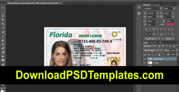 Drivers License Templates Photoshop